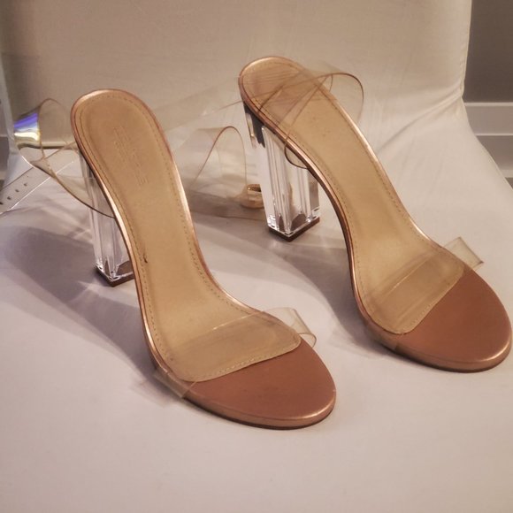 Clear 2 Part Heel Sandals - Picture 1 of 2